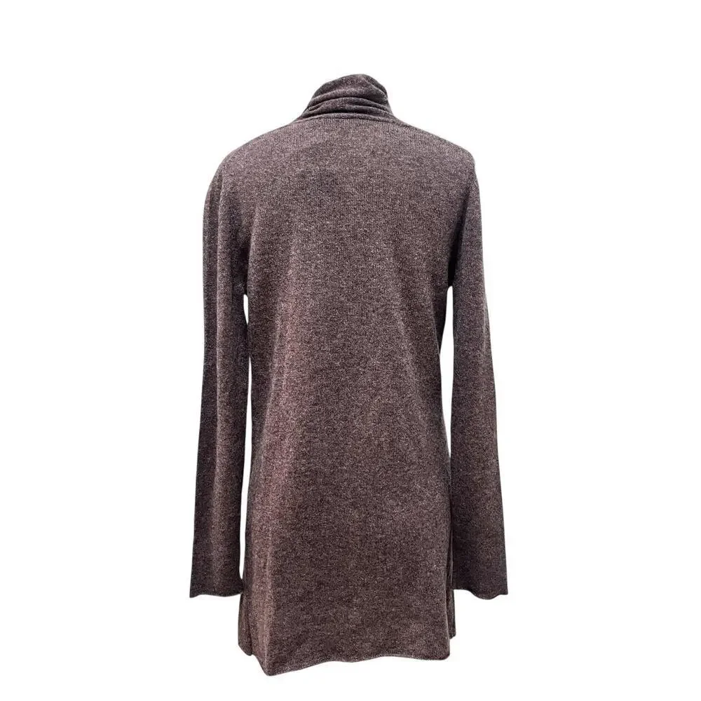 Lusso Cardigan Sweater Womens Small Brown 100% Cashmere Open Front Knit